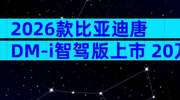 2026款比亚迪唐DM-i智驾版上市 20万级混动SUV配置报价全解析